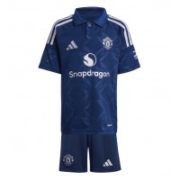 Manchester United Rasmus Hojlund #9 Bortadräkt Barn 2024-25 Kortärmad (+ Korta byxor)